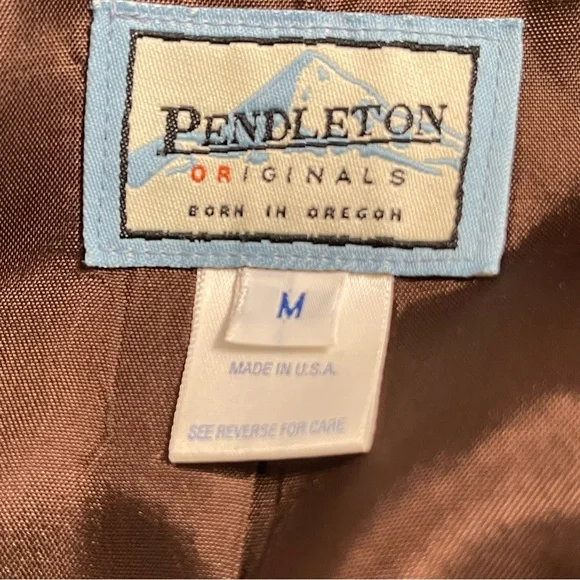 Pendleton womens medium Originals Plaid Blazer Jacket Wool W Brown & Beige